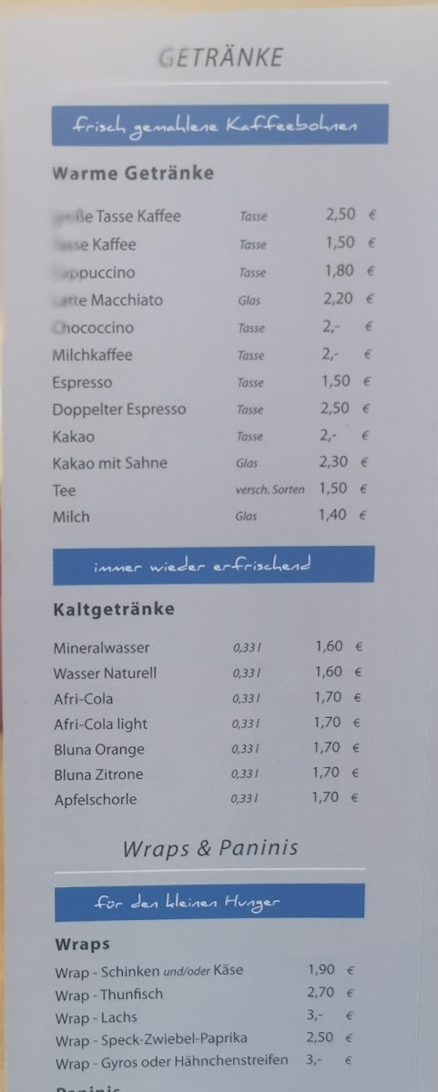 Menu Café Der Begegnung, Lebenshilfe Heinsberg E.v.-1